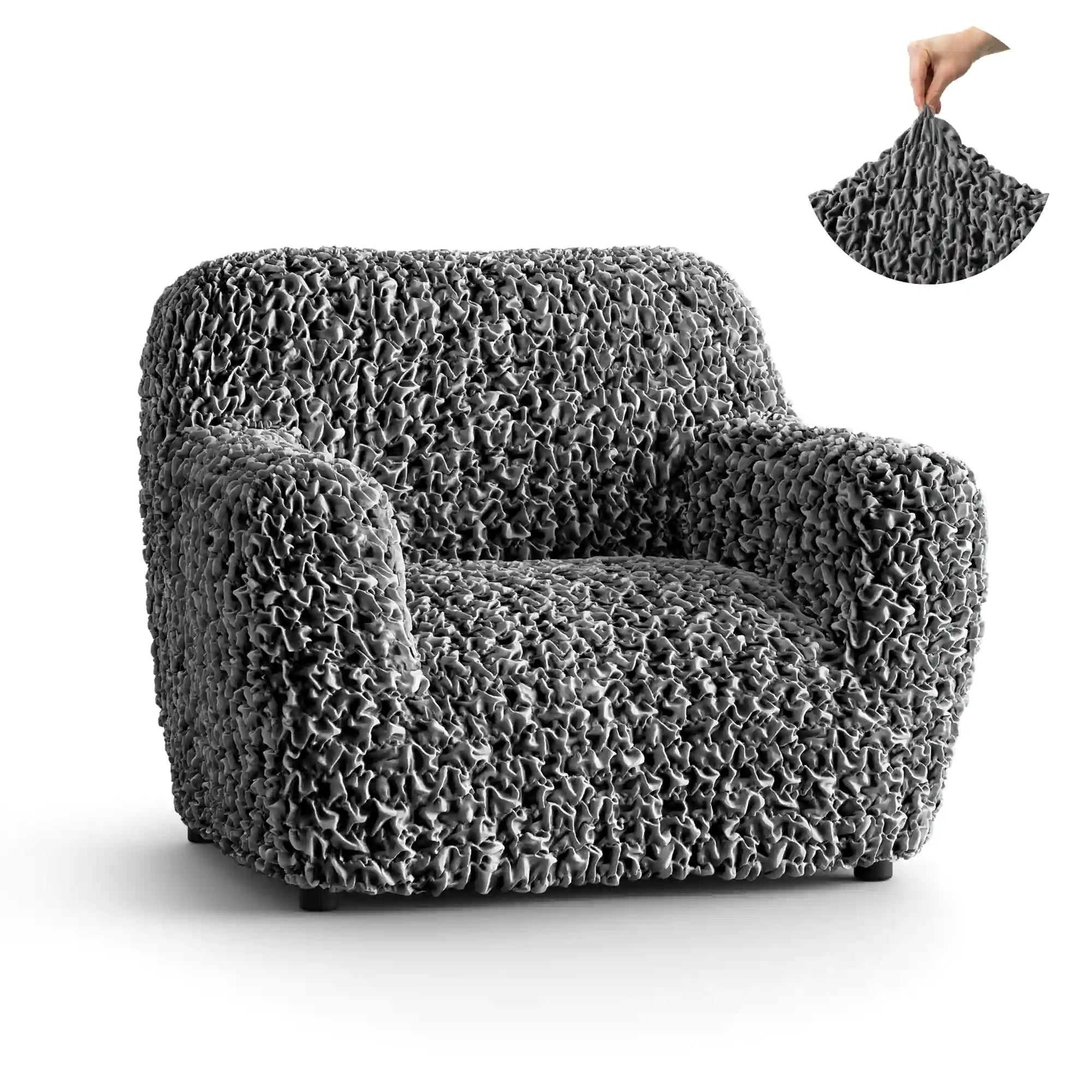 Arm Chair Cover - Grey, Fuco Velvet